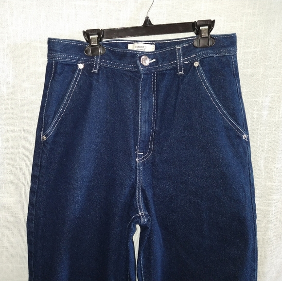 Forever 21 wide leg high rise denim jeans cropped size 27 - Picture 3 of 15